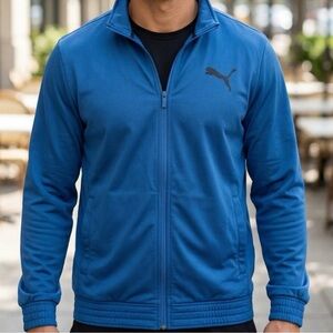 Puma Blue Full Zip Athletic Jacket Mens XL Lightweight